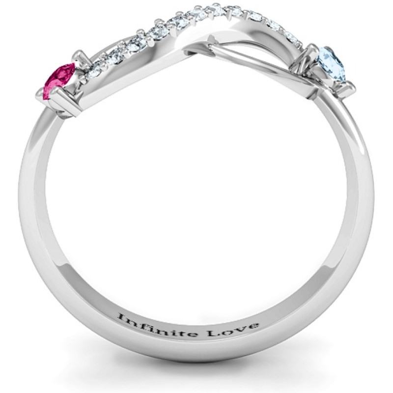 Double Stone Infinity Accent Ring - View 4 Double Stone Infinity Accent Ring product view