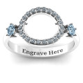Double Stone Karma Ring with Accents Double stone Karma ring with round accent stones