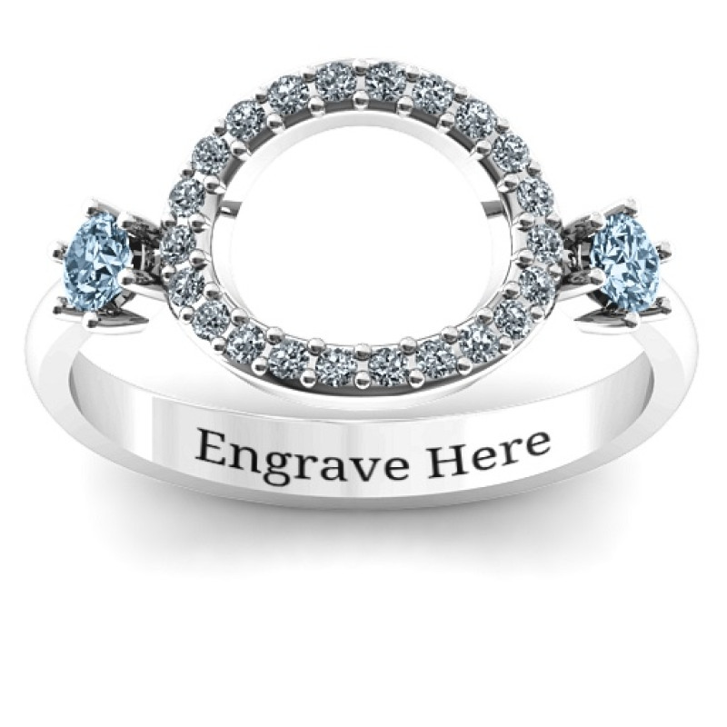 Double Stone Karma Ring with Accents Double stone Karma ring with round accent stones