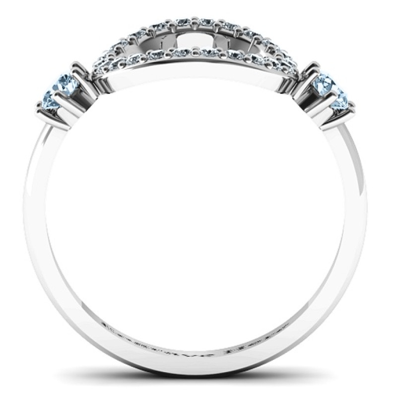 Double Stone Karma Ring with Accents Double stone Karma ring with round accent stones