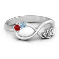 Double the Love Infinity Ring with interlocked heart and infinity design