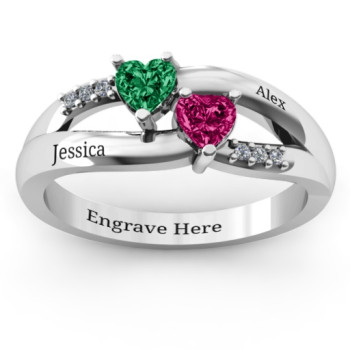 Dual Hearts with Accents Ring Dual Hearts with Accents Ring