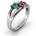 Dual Hearts with Accents Ring Dual Hearts with Accents Ring gallery image