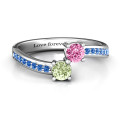 Elegant Accent Two Stone Ring Elegant Accent Two Stone Ring with round centre stones and accent stones