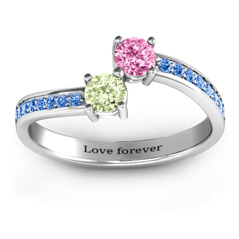 Elegant Accent Two Stone Ring – Alternate View Elegant Accent Two Stone Ring, alternate product view