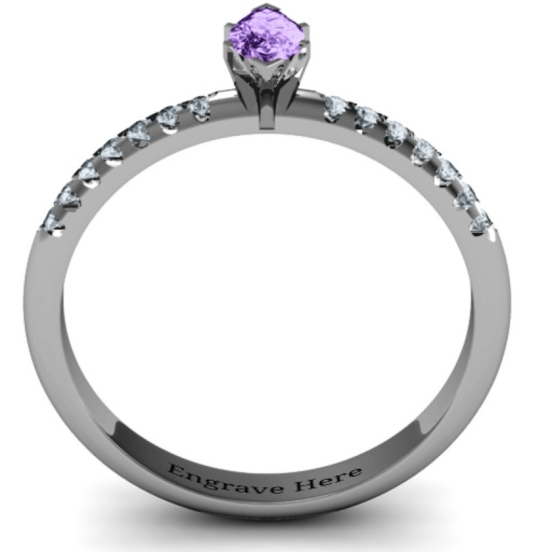 Custom Marquise Accent Band Ring Custom marquise accent band ring alternate product view