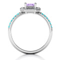 Emerald cut halo cocktail ring product image