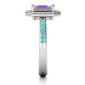 Emerald cut halo cocktail ring product image
