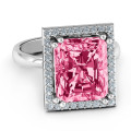 Emerald Cut Statement Ring with Halo Emerald cut statement ring with halo accent stones