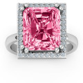 Emerald Cut Statement Ring with Halo Emerald cut statement ring with halo accent stones