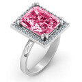 Emerald Cut Statement Ring with Halo Emerald cut statement ring with halo accent stones