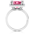 Emerald Cut Statement Ring with Halo Emerald cut statement ring with halo accent stones