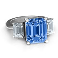 Emerald Cut Trinity Ring with three emerald-cut stones