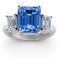 Emerald Cut Trinity Ring with three emerald-cut stones