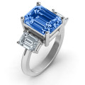 Emerald Cut Trinity Ring three-stone design