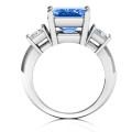 Emerald Cut Trinity Ring with centre and side stones