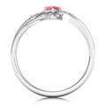 Endless Romance Engravable Heart Ring - Alternate View Endless Romance engravable heart and infinity ring alternate view