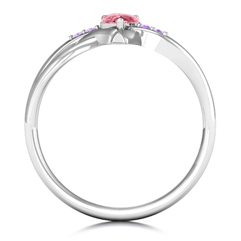 Endless Romance Engravable Heart Ring - Alternate View Endless Romance engravable heart and infinity ring alternate view
