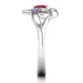 Endless Romance Engravable Heart Ring - Side View Endless Romance engravable heart and infinity ring side view