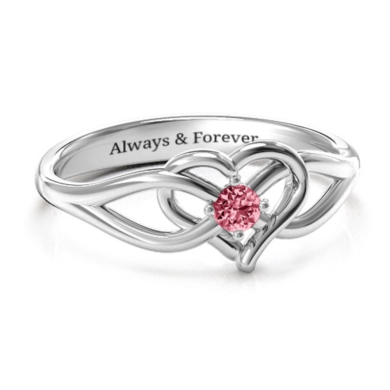 Everlasting Elegance Interwoven Heart Ring with heart and infinity detail