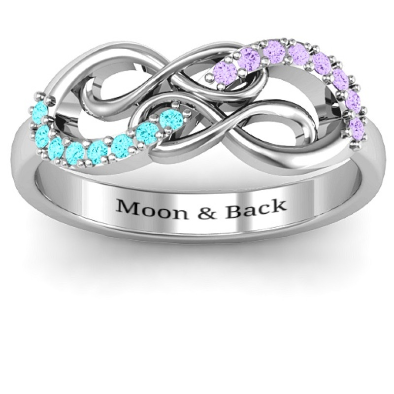 Everlasting Infinity Ring with Gemstones Everlasting infinity ring with gemstone accent stones
