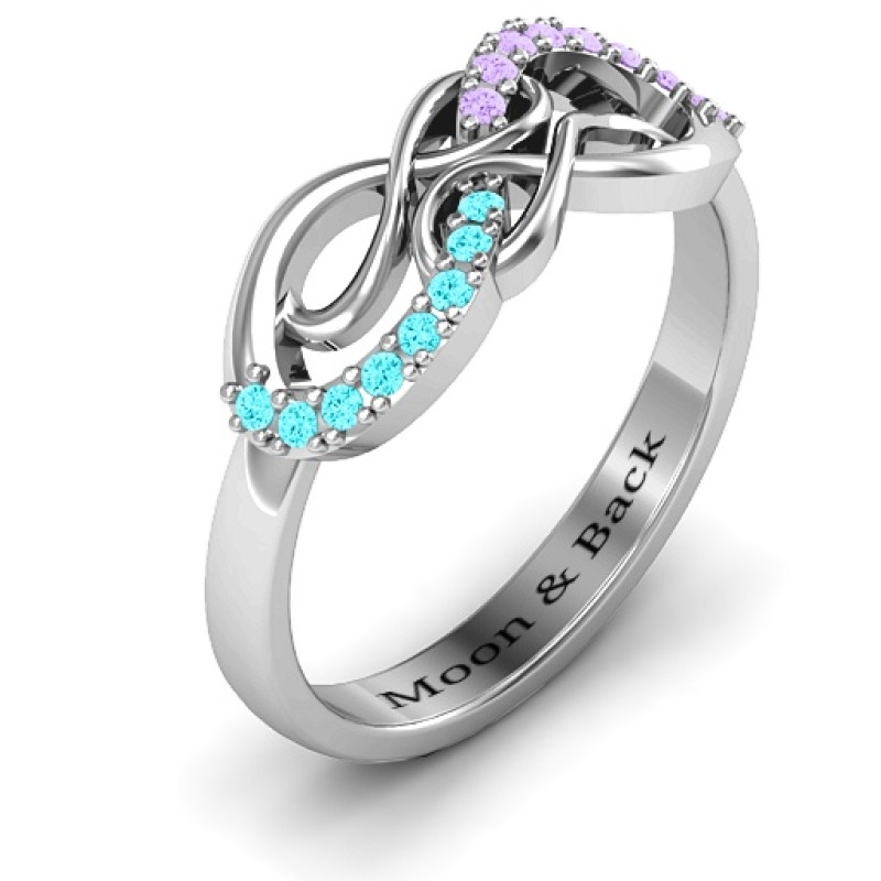 Everlasting Infinity Ring with Gemstones Everlasting infinity ring with gemstone accent stones