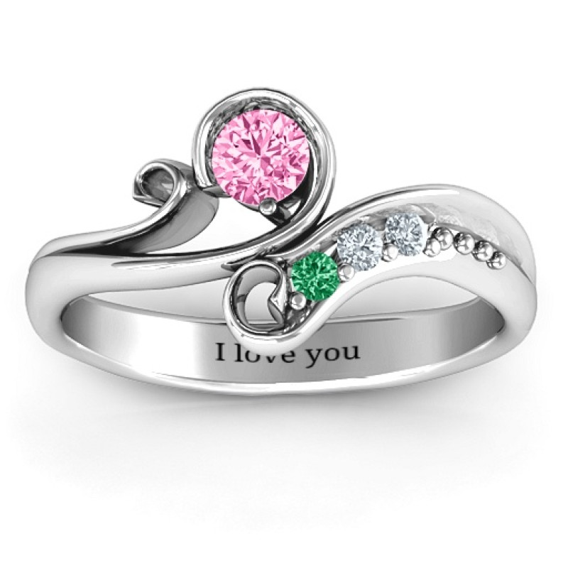 Family Flair Ring with 2-6 birthstones product view