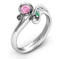 Family Flair Ring with 2-6 birthstones product view