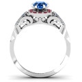 Fancy Vintage Ring showing the pierced undergallery and side accents