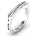 Fissure Beaded Groove Women's Ring Fissure beaded groove women's square-topped ring