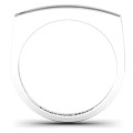Fissure Beaded Groove Women's Ring Fissure beaded groove women's square-topped ring