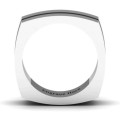 Fissure Grooved Square Men's Ring Fissure grooved square-shaped men's ring product image