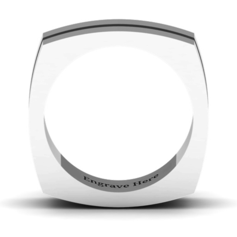 Fissure Grooved Square Men's Ring Fissure grooved square-shaped men's ring product image