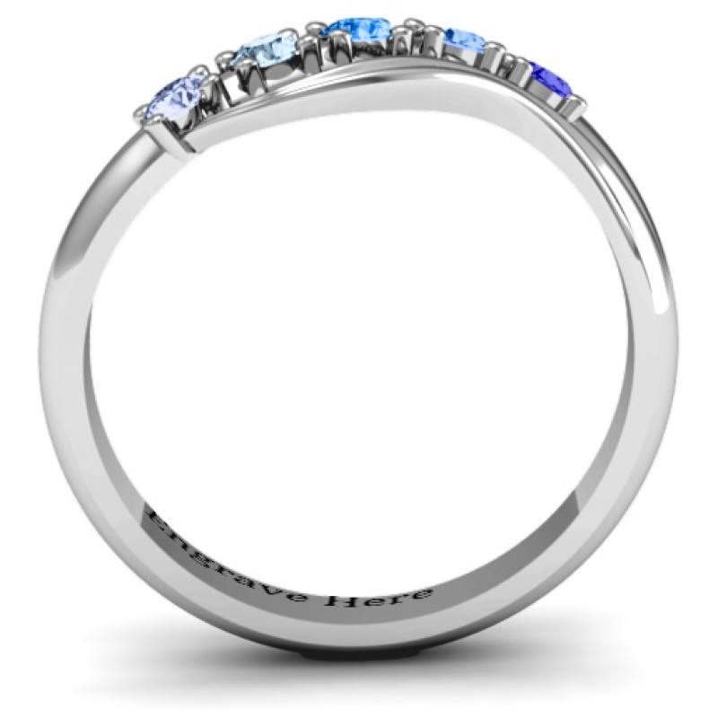 Five Stone Wave Ring product view
