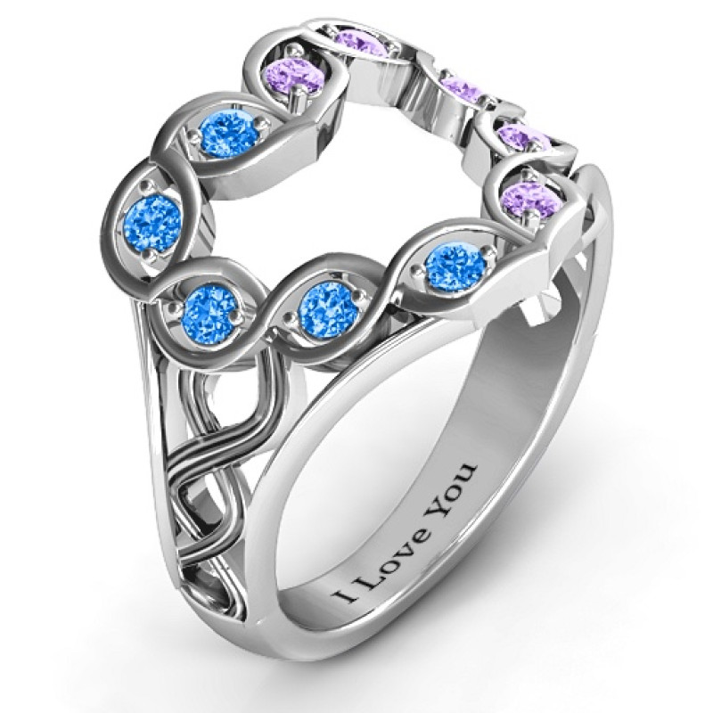 Floating Heart Infinity Ring gallery image