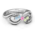 Flourish Infinity Ring with gemstone setting
