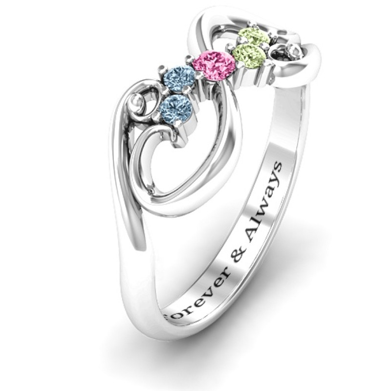 Flourish Infinity Ring with gemstones, alternate view