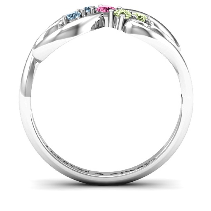 Flourish Infinity Ring with gemstones, alternate view