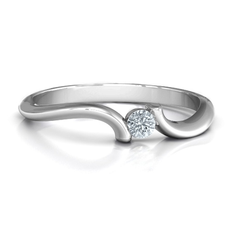 For Always Birthstone Tension Setting Ring For Always Ring with a round birthstone in a tension setting
