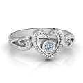 For My Love heart ring with a bezel-set centre stone