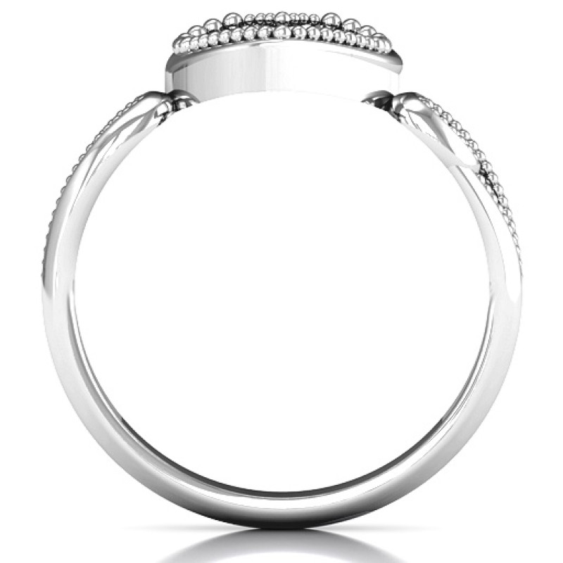 For My Love heart ring with a bezel-set centre stone