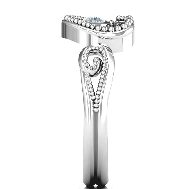 For My Love heart ring with a bezel-set centre stone