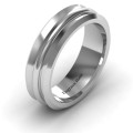 Forge Bevelled and Banded Men's Ring Detail Forge bevelled and banded men's ring detail view