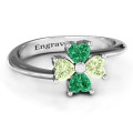 Four Heart Clover Ring Four Heart Clover Ring with heart-cut stones in a clover pattern