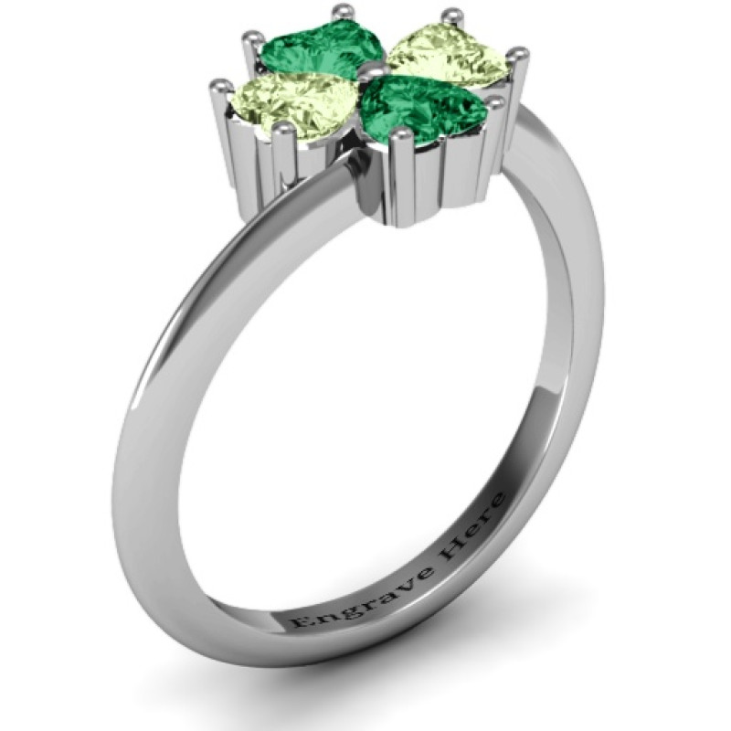 Four Heart Clover Ring Four Heart Clover Ring product view