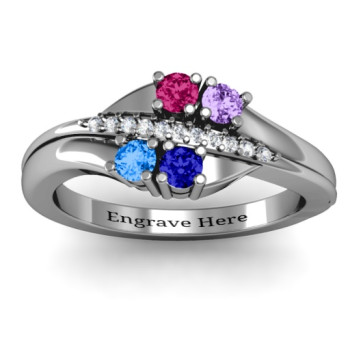 Four Stone Ring with Accents Four Stone Ring with Accents