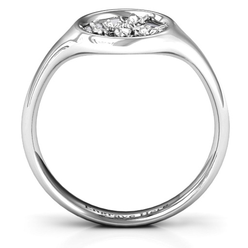 Full Circle Cherry Blossom Ring Open Circle Motif Full Circle Cherry Blossom Ring with open circle motif