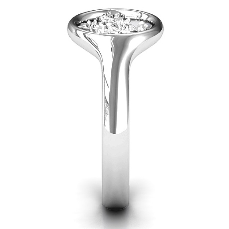 Full Circle Cherry Blossom Ring Side View Full Circle Cherry Blossom Ring side view
