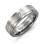 Gemstone Ring with Grooved Brushed Centre