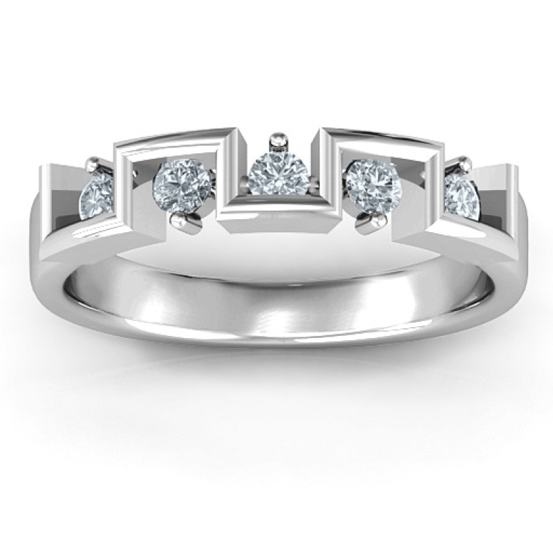Geometric Fashion Band ring Geometric Fashion Band ring view